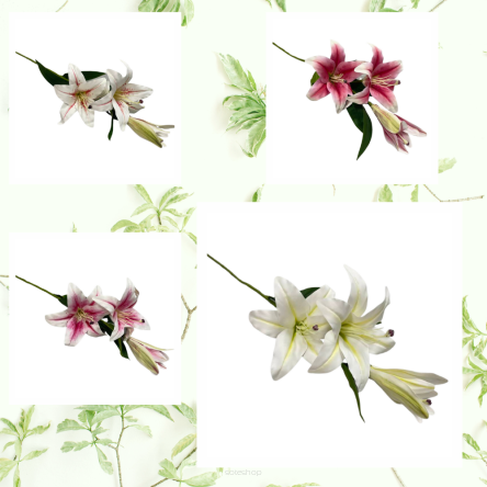 Lilia gumowa x2 + pąk kwitnący 1911